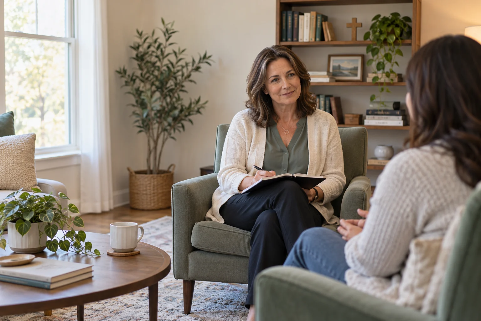 Illustrative individual support counselling scene